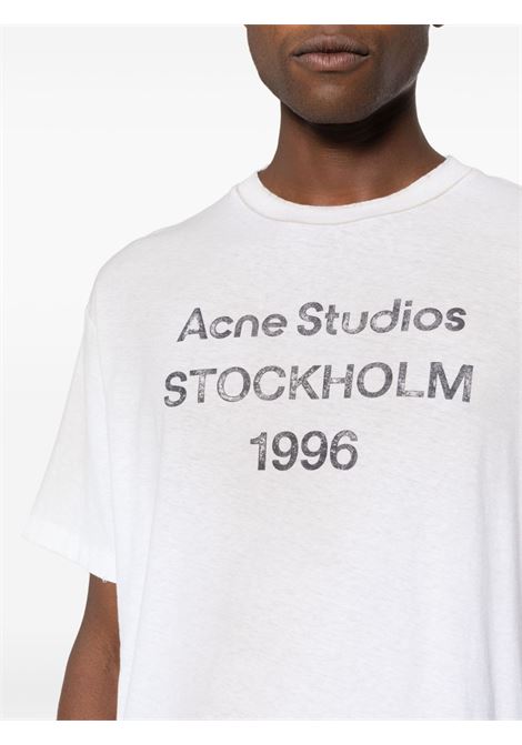 logo tee relaxed fit faded white ACNE STUDIOS | CL0196DC6